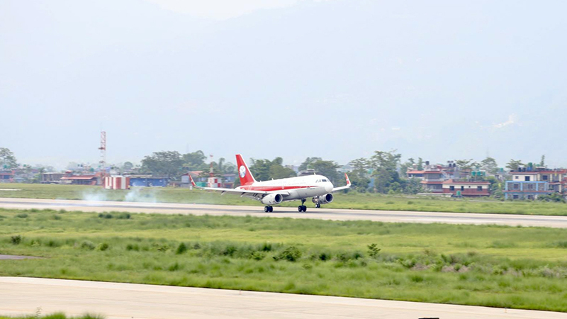 पोखरा विमानस्थलमा पहिलो अन्तर्राष्ट्रिय व्यावसायिक जहाज अवतरण